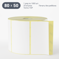 Термоэтикетка ТОП 80х50 (рядов 1 по 1 000 шт)  в рулоне, втулка 25 мм (к) IQ code