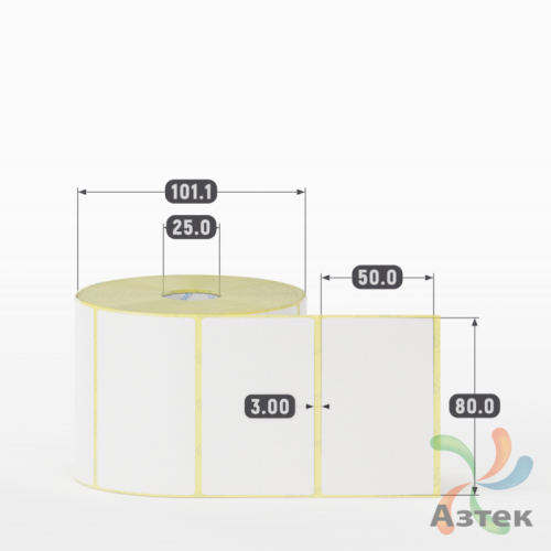 Термоэтикетка ТОП 80х50 (рядов 1 по 1 000 шт)  в рулоне, втулка 25 мм (к) IQ code