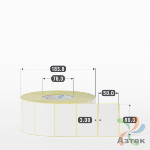 Термоэтикетка ЭКО 80х50 (рядов 1 по 3 000 шт)  в рулоне, втулка 76 мм (к) IQ code