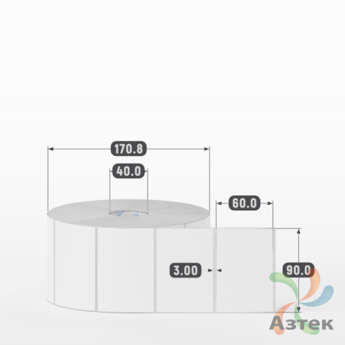 Этикетка самоклеящаяся 90х60 (рядов 1 по 2 500 шт) Transfer Vellum в рулоне, втулка 40 мм (к) IQ code 