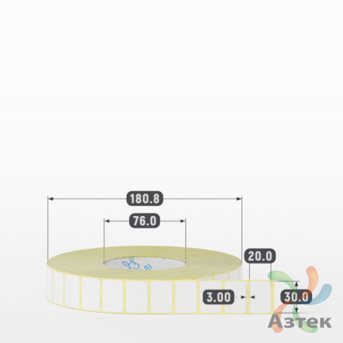 Термоэтикетка ТОП 30х20 (рядов 1 по 7 000 шт)  в рулоне, втулка 76 мм (к) IQ code