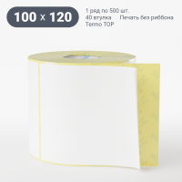 Термоэтикетка ТОП 100х120 (рядов 1 по 500 шт)  в рулоне, втулка 40 мм (к) IQ code