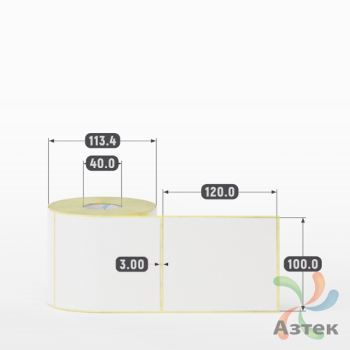Термоэтикетка ТОП 100х120 (рядов 1 по 500 шт)  в рулоне, втулка 40 мм (к) IQ code