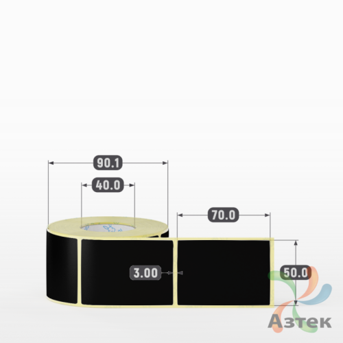 Этикетка 50х70 цветная (рядов 1 по 500 шт) полуглянцевая, втулка 40 мм (к) цвет - Черный  