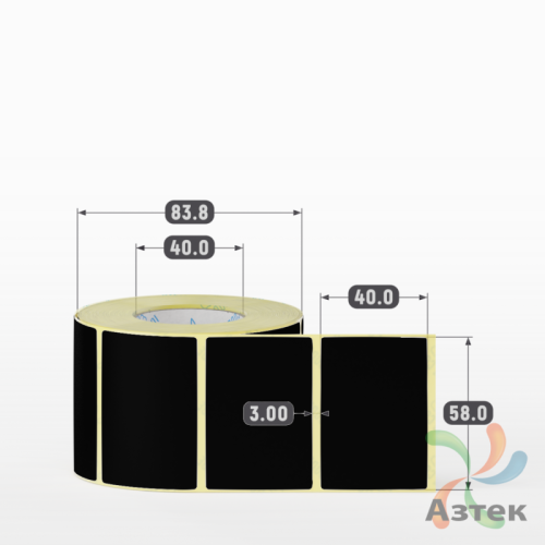 Термоэтикетка 58х40 Termo ECO цветная (рядов 1 по 700 шт), втулка 40 мм (к) цвет - Черный, 