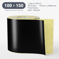 Этикетка 100х150/Полуглянец/300/40 мм (к)/1/Черный  