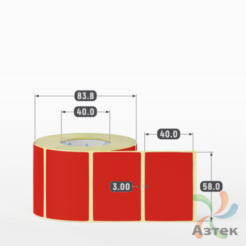 Термоэтикетка 58х40 Termo ECO цветная (рядов 1 по 700 шт), втулка 40 мм (к) цвет - Pantone 485 U, 
