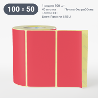 Этикетка 100х50/Termo ECO/500/40 мм (к)/1/ Pantone 185 U 