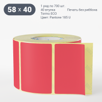 Этикетка 58х40/Termo ECO/700/40 мм (к)/1/ Pantone 185 U 