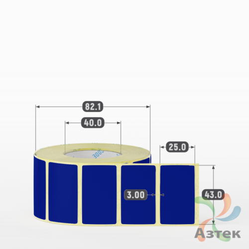 Термоэтикетка 43х25 Termo TOP цветная (рядов 1 по 1000 шт), втулка 40 мм (к) цвет -  Pantone Reflex Blue
