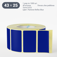 Этикетка 43х25/Termo ECO/1 000/40 мм (к)/1/ Pantone Reflex Blue 