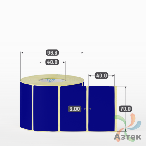 Термоэтикетка 70х40 Termo ECO цветная (рядов 1 по 1000 шт), втулка 40 мм (к) цвет - Pantone dark blue, 