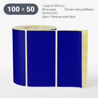 Этикетка 100х50/Termo ECO/500/40 мм (к)/1/ Pantone dark blue 