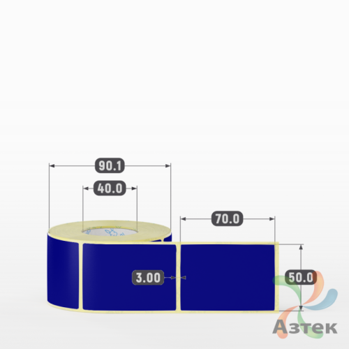 Этикетка 50х70 цветная (рядов 1 по 500 шт) полуглянцевая, втулка 40 мм (к) цвет -  Pantone dark blue 