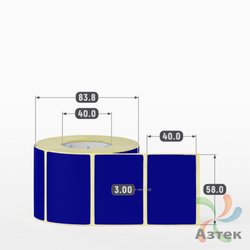 Термоэтикетка 58х40 Termo ECO цветная (рядов 1 по 700 шт), втулка 40 мм (к) цвет - Pantone dark blue, 