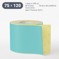 Этикетка 75х120/Termo ECO/300/40 мм (к)/1/Голубой Pantone 324 U 