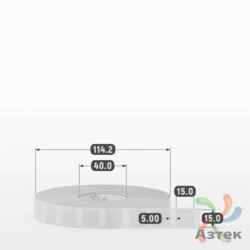 Этикетка самоклеящаяся 15х15 (рядов 1 по 4 000 шт) Прозрачный полипропилен в рулоне, втулка 40 мм (к) IQ code