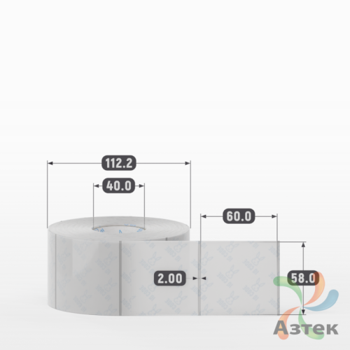 Этикетка самоклеящаяся с печатью 58х60 (рядов 1 по 1 000 шт) Прозрачный полипропилен в рулоне, втулка 40 мм (к) IQ code + Черная метка