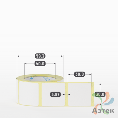 Термоэтикетка ЭКО 30х30 (рядов 1 по 300 шт)  в рулоне, втулка 40 мм (к) IQ code