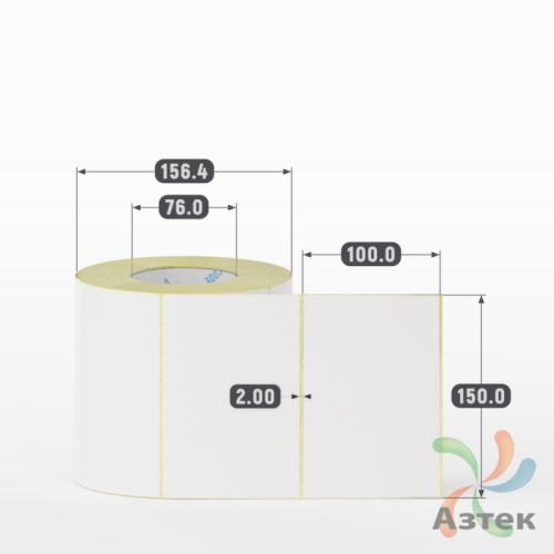 Термоэтикетка ЭКО 150х100 (рядов 1 по 1 000 шт)  в рулоне, втулка 76 мм (к) IQ code