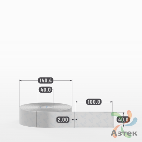 Этикетка самоклеящаяся с печатью 40х100 (рядов 1 по 1 000 шт) Прозрачный полипропилен в рулоне, втулка 40 мм (к) IQ code + Черная метка