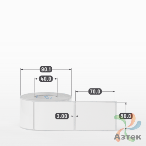 Этикетка самоклеящаяся 50х70 (рядов 1 по 500 шт) Полипропилен белый Tyre каучук в рулоне, втулка 40 мм (к) IQ code