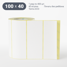 Термоэтикетка ЭКО 100х40 (рядов 1 по 400 шт)  в рулоне, втулка 40 мм (к) IQ code