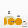 Этикетка 58х58 цветная (рядов 1 по 500 шт) полуглянцевая, втулка 40 мм (к) цвет - Оранжевый  круглая
