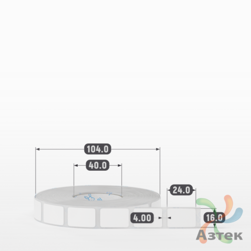 Этикетка самоклеящаяся 16х24 (рядов 1 по 2 000 шт) Полипропилен белый Tyre в рулоне, втулка 40 мм (к) IQ code