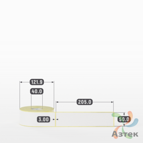 Термоэтикетка ЭКО 50х205 (рядов 1 по 350 шт)  в рулоне, втулка 40 мм (к) IQ code