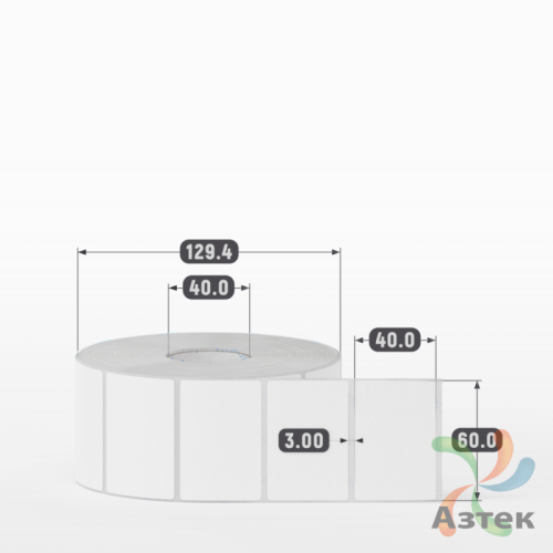 Этикетка самоклеящаяся 60х40 (рядов 1 по 2 000 шт) Transfer Vellum в рулоне, втулка 40 мм (к) IQ code 