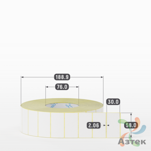 Термоэтикетка ТОП 58х30 (рядов 1 по 5 000 шт)  в рулоне, втулка 76 мм (к) IQ code