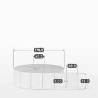 Этикетка самоклеящаяся 58х40 (рядов 1 по 4 000 шт) Термополипропилен белый в рулоне, втулка 40 мм (к) IQ code