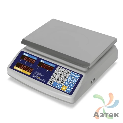 Весы Mertech M-ER 329 AC-15.2 Белый с вторым дисплеем настольные торговые до 15 кг, нержавеющая сталь