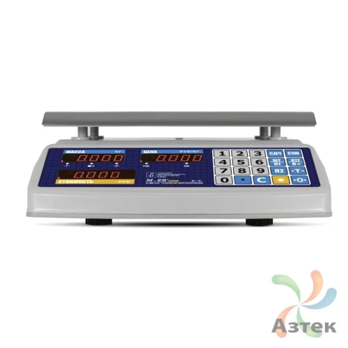 Весы Mertech M-ER 329 AC-15.2 Белый с вторым дисплеем настольные торговые до 15 кг, нержавеющая сталь