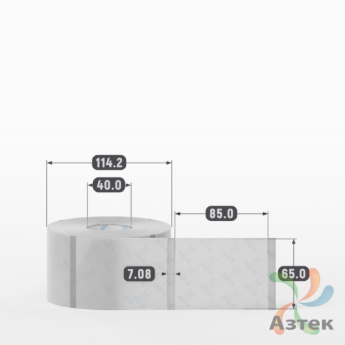 Этикетка самоклеящаяся с печатью 65х85 (рядов 1 по 700 шт) Прозрачный полипропилен в рулоне, втулка 40 мм (к) IQ code + Черная метка