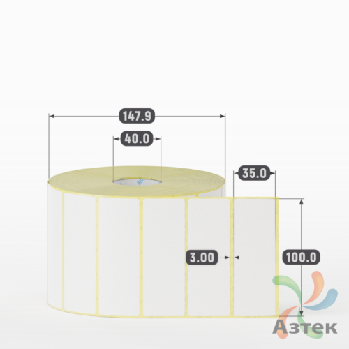 Термоэтикетка ЭКО 100х35 (рядов 1 по 3 000 шт)  в рулоне, втулка 40 мм (к) IQ code