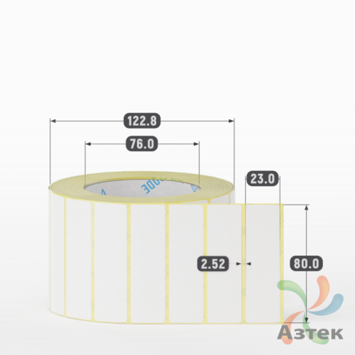 Термоэтикетка ЭКО 80х23 (рядов 1 по 2 000 шт)  в рулоне, втулка 76 мм (к) IQ code