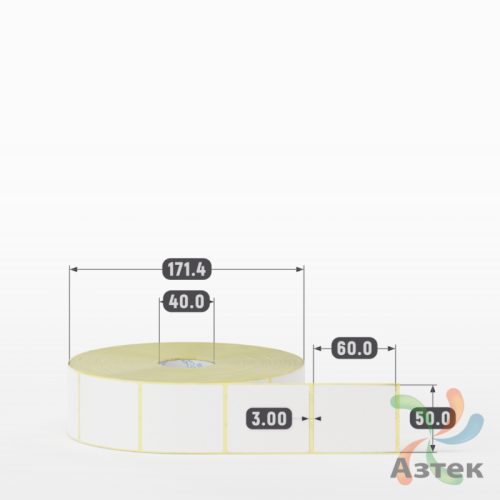 Термоэтикетка ЭКО 50х60 (рядов 1 по 2 500 шт)  в рулоне, втулка 40 мм (к) IQ code