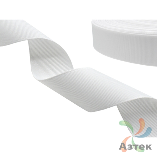 Репсовая лента 20мм х 100м втулка 40 мм, цвет - белый