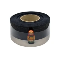 Силиконовая лента 35мм х 100м втулка 76 мм, цвет - черный полупрозрачный