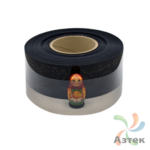 Силиконовая лента 40мм х 100м втулка 76 мм, цвет - черный полупрозрачный	