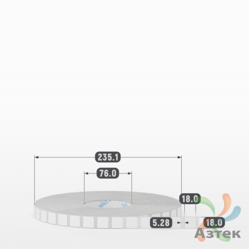 Этикетка самоклеящаяся 18х18 (рядов 1 по 15 000 шт) Полипропилен белый в рулоне, втулка 76 мм (к) IQ code 	