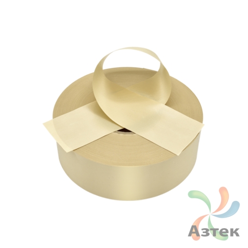 Сатиновая лента 50мм х 200м втулка 76 мм, цвет - бежевый