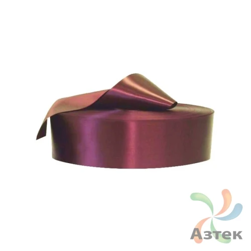 Сатиновая лента 30мм х 200м втулка 76 мм, цвет - бордовый