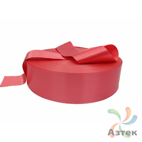 Сатиновая лента 40мм х 200м втулка 76 мм, цвет - коралловый