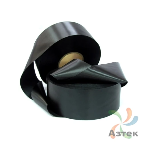 Сатиновая лента 10мм х 200м втулка 76 мм, цвет - черный