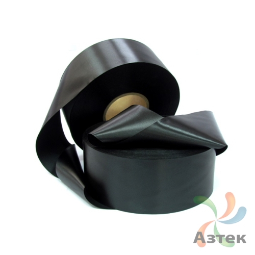 Сатиновая лента 50мм х 200м втулка 76 мм, цвет - черный