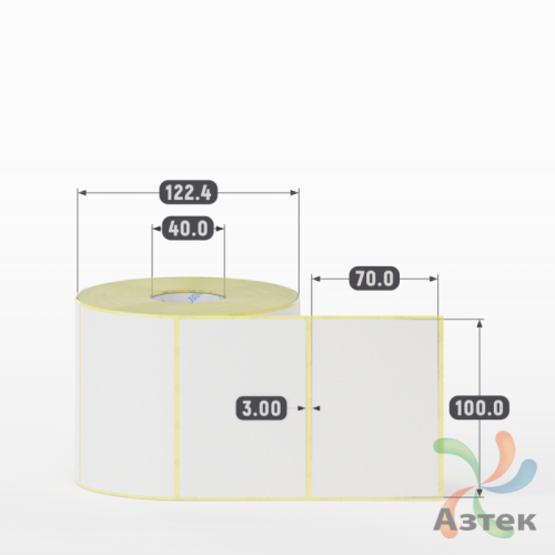 Этикетка самоклеящаяся 100х70 (рядов 1 по 1 000 шт) Termo TOP съёмный клей в рулоне, втулка 40 мм (к) IQ code