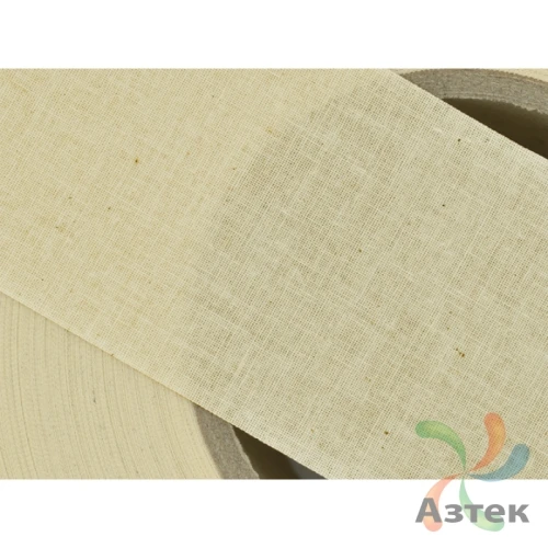 Хлопковая лента 10мм х 200м втулка 76 мм, цвет - натуральный